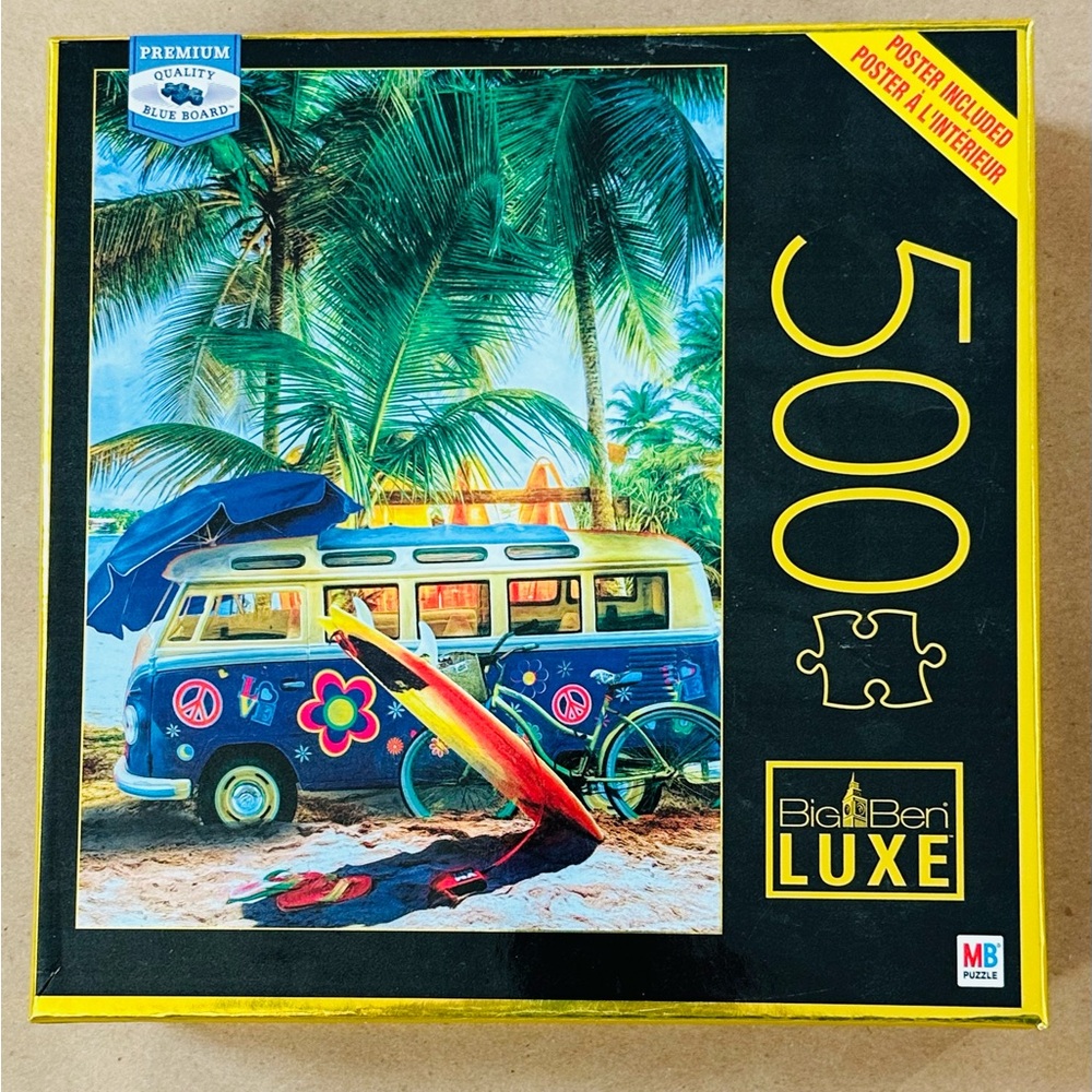 Luxe Vibrant Van Puzzle - Blue and Yellow